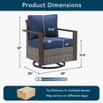 thumbnail image 7 of Unnifurnzi Outdoor Swivel Rocker Patio Chairs Set of 2-All Weather Wicker Swivel Patio Chairs Outdoor Chairs for Deck Porch Poolside Balcony-Gray/Blue, 7 of 7