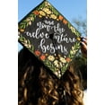 thumbnail image 3 of Floral Embroidered Graduation Cap Topper | Graduation Cap Decoration Topper | Graduation Gift | Embroidery | Flower Cap Topper | Hand painted Cap, 3 of 8