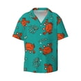 thumbnail image 5 of Picia Colorful Crab Men's Linen Shirts Short Sleeve Cuban Beach Shirts Casual Shirts Button Down Shirt for Men Beach Summer Wedding Shirt-XX-Large, 5 of 7