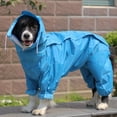 thumbnail image 1 of Zhuge Chubasquero impermeable para perros, ropa ligera para la lluvia para mascotas con capucha tipo poncho, L, A04, 1 of 2
