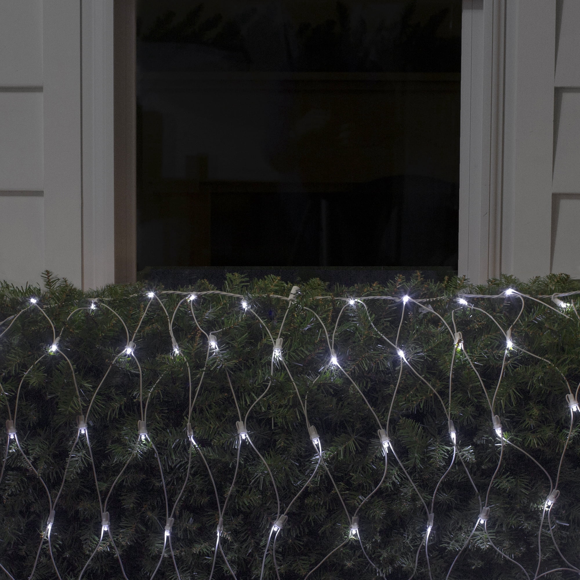 Northlight LED Net Style Column Wrap Christmas Lights - 2' x 8' - Pure White - White Wire