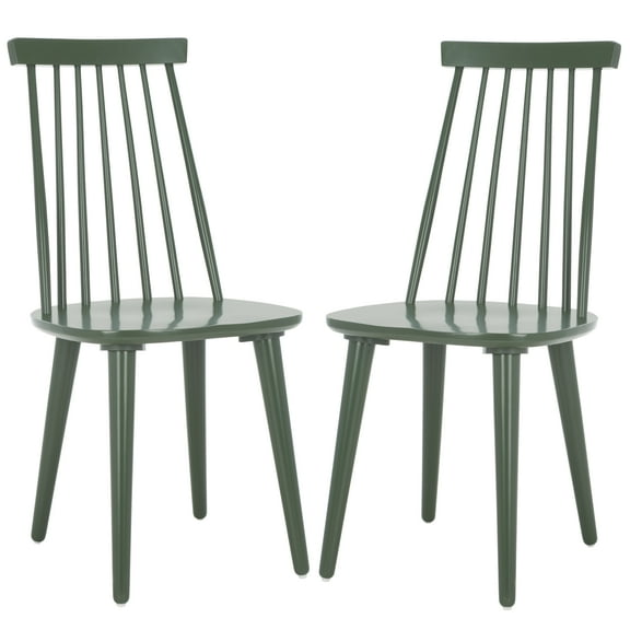 SAFAVIEH Burris Classic Wood Solid Dining Bistro Chair, Dusty Green (Set of 2)