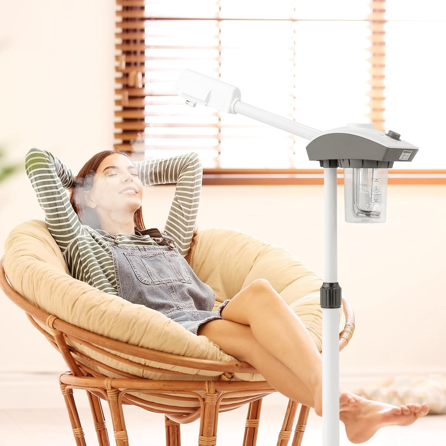 Ktaxon Facial Steamer Machine with 180° Rotating Spray, Auto Shut-off, White