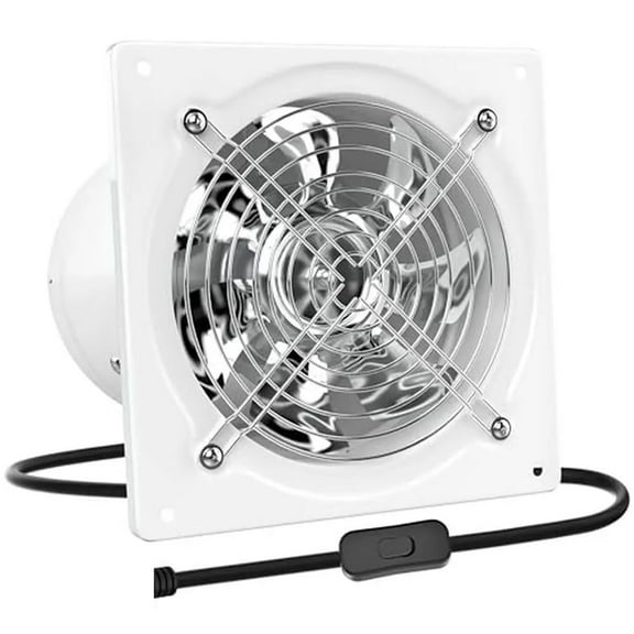 8 Inch Wall Mount Exhaust Fan Kitchen Bathroom Extractor 576CFM Ventilation Tool ON/OFF Switch Easy Installation Fast Airflow