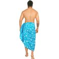 thumbnail image 3 of HAPPY BAY Men's Pareo Standard Party Surf Sarong Beach Wrap One Size Blue-I635 Summer Vacation Party, 3 of 5