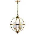 thumbnail image 5 of SAFAVIEH Forler 4-Light LED Brass Gold Metal Pendant Light with White Glass Shade, 5 of 6