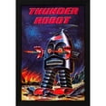 thumbnail image 2 of Retrobot 11x14 Black Modern Wood Framed Wall Art Titled - Thunder Robot, 2 of 6