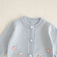 thumbnail image 6 of Mercatoo Newborn Baby Girls Cardigan Sweater Knit Embroidered Crewneck Shirt Infant Cute Buttons Breathable Long Sleeve Tops, 6 of 9