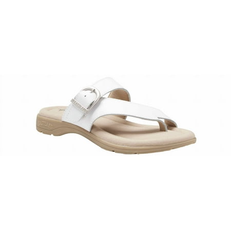 Eastland Tahiti II Women s Leather Thong Sandals Color: White Size: 9