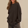 thumbnail image 2 of ChaoHeng Sweatshirts for Women'S Solid Color Crew-Neck Casual Long-Sleeved Pullover Hoodie, 2 of 9