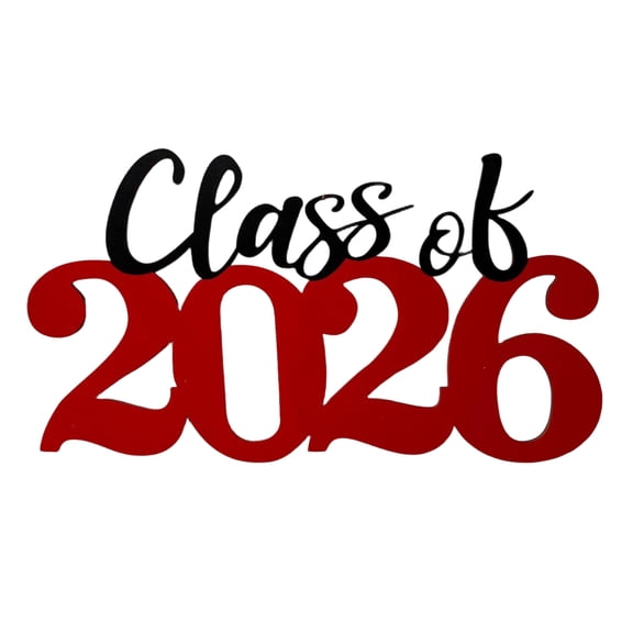 Class of 2026 Wooden Graduation Sign, Handheld Photo Prop and Keepsake with Hemp Rope, Rustic Party Decoration
