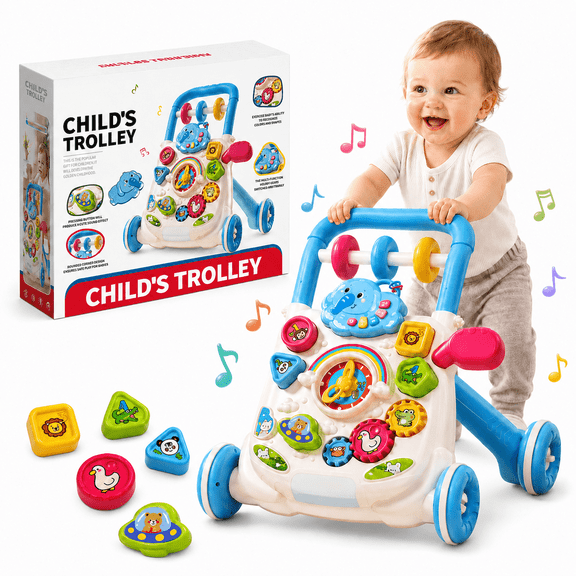 Monqistar Toddler Push Walker, Sit to Stand Learning Walker for Kids, Activity Center, Walking Toys, Walking Toys Birthday Gift for Kids