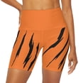 thumbnail image 3 of Effete Feline Claw Marks Scratch High Waist Yoga Shorts (AOP), 3 of 9