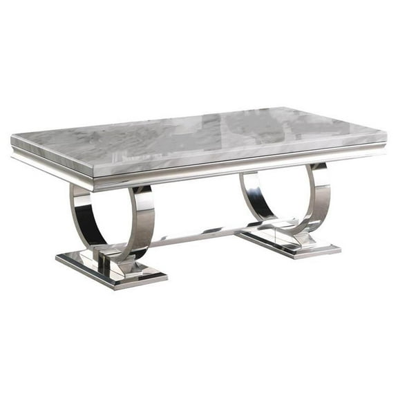 Lexington Rectangle Faux Marble Coffee Table