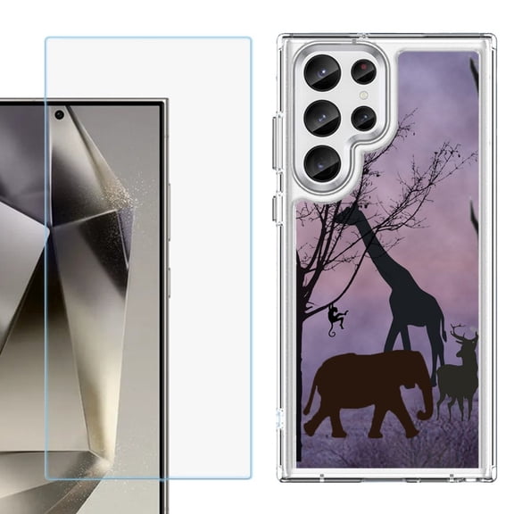 Phone Case for Samsung Galaxy S26 Ultra, with Screen Protector, by OneToughShield - Twilight Safari