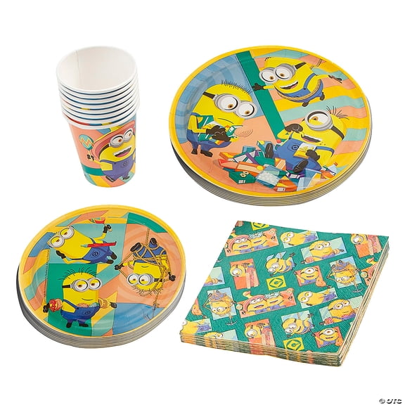 40 Pieces Despicable Me Party Disposable Paper Tableware Kit for 8 Guests