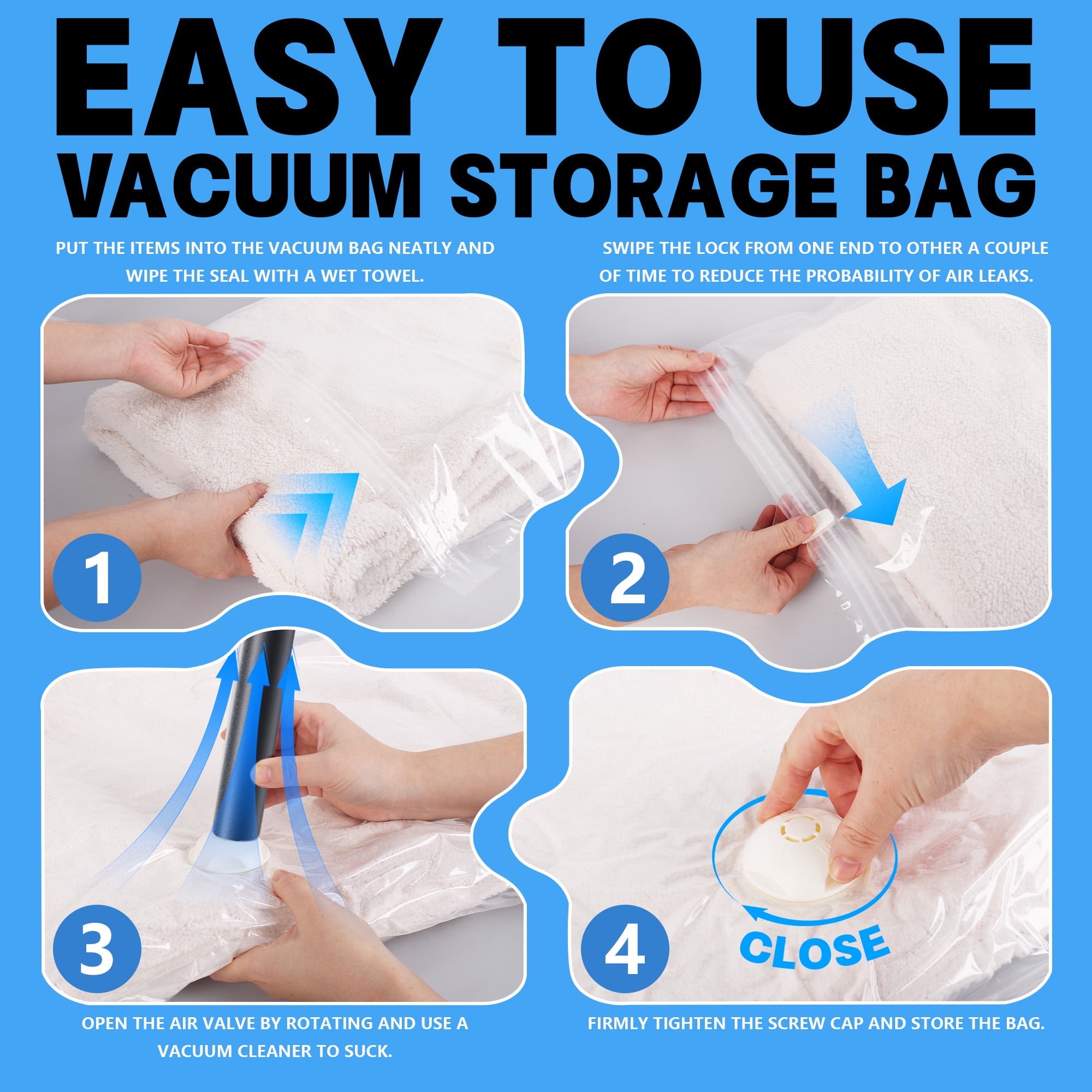 20 Pack Vacuum Storage Bags Space Saver Bags (2 XXL/4 Jumbo/4 Large/5 Medium/5 Small) Compression for Comforters and Blankets Sealer Clothes Storage