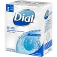 Dial Antibacterial Deodorant Bar Soap, White, 4 oz, 3 Bars