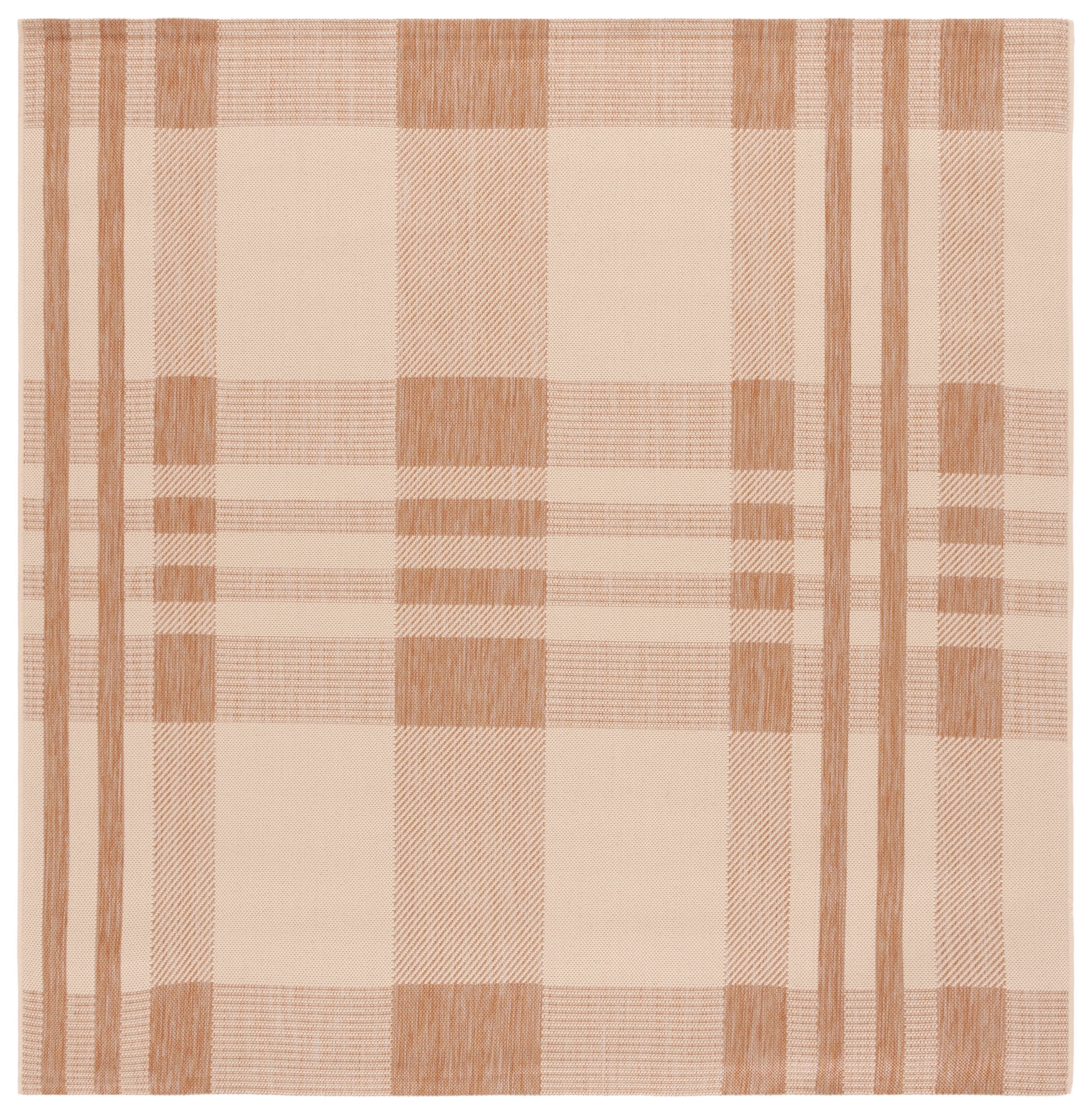 Safavieh Courtyard Benjamin Plaid Indoor/Outdoor Area Rug, Natural/Beige, 6'7" x 6'7" Square