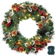 thumbnail image 1 of Hearth & Gear Couronne Décorative avec Baies Rouges et Guirlandes Lumineuses pour Couronnes Couronnes Murales Couronne de Lapin Couronne d'Automne Support de Couronne d'Automne Extérieur Porte d'Entrée Couronne d'Automne Couronnes Intérieures Couronne d'Hiver Intérieure, 1 of 7