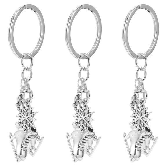 FRCOLOR 3pcs Ice Skating Shoes Snowflake Charms Keychain Souvenir Sports Theme Keychain Decor Bag Ornament Winter Activities Ice Skating Keyrings