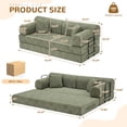 thumbnail image 2 of Timbernest 78.7" Convertible Sleeper Sofa Bed, Boucle Boneless Sofa with 2 Pillows, Floor Sofa Lounge Couch for Living Room, Moss Green, 2 of 10