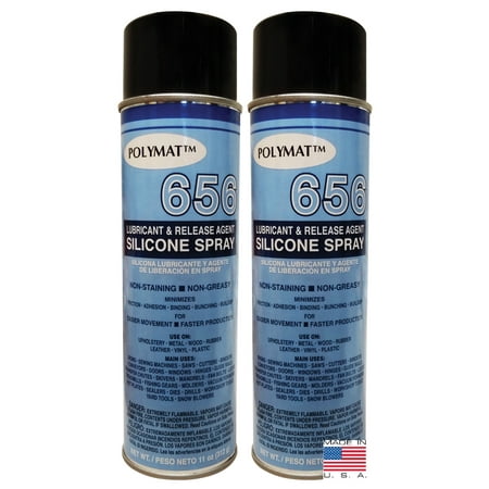 QTY 2 Polymat 656 SILICONE SPRAY LUBRICANT FOR SLIDING DOORS & WINDOWS NON