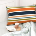 thumbnail image 6 of Kll Colorful Pastel Stripes Pillow Covers Envelope Closure,Super Soft And Cozy Fuzzy Fleece Pillow Case Cover 16"X24", 6 of 9