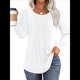 thumbnail image 2 of Blusas Tipo Túnica de Larga Abullonada para Mujer, con Cuello Redondo Plisado, Elegantes, Informales, Holgadas, para Invierno y . XXL, 2 of 6