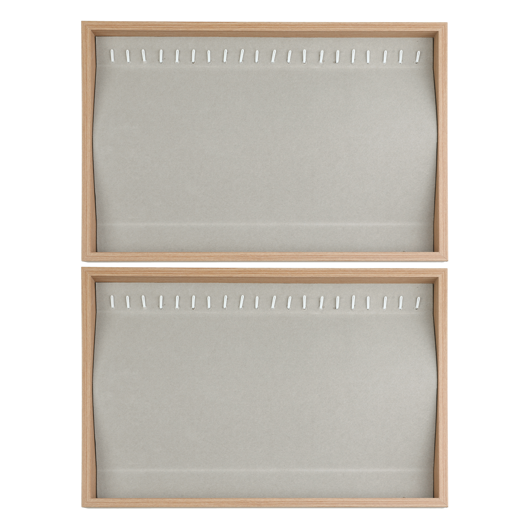 Unique Bargains Set of 2 Wood Jewelry Trays for Drawers Stackable Girls' Jewelry Organizer Light Brown-Necklace Tray