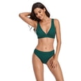 thumbnail image 4 of SWSMCLT Women's Summer Bikini Set 2 Piece Bathing Suit Cheeky Swimsuit Beach Padded Short Mid Rise Swimming Green 12, 4 of 4