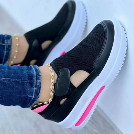 

Rumida Women Thick Platform Heeled Shoes PU Suede Loafers Casual Cushioning for Daily