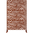 thumbnail image 4 of Tcbosik 76"H x 48"W Metal Privacy Screen, Indoor & Outdoor Freestanding Decorative Privacy Fence for Patio, Lawn, Deck, Rust Red, 4 of 8