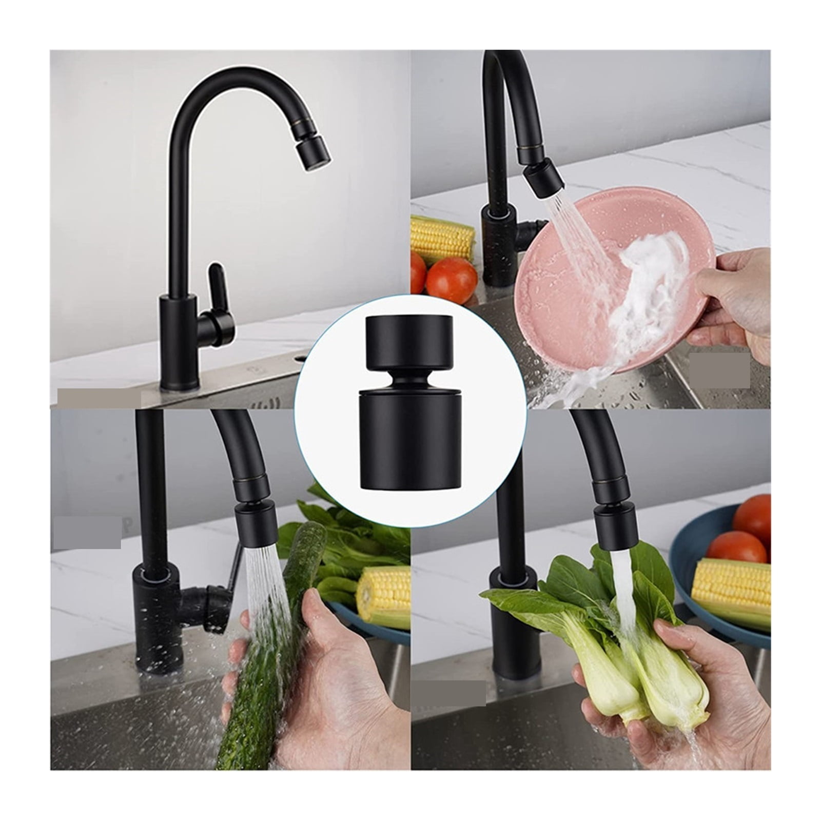 360° Rotary Splashback Faucet Aerator,Dual-function 2-Flow Mode Washbasin Faucet Nozzle Kitchen Sink Pressurized Faucet Aerator Bubbler,Kitchen Sink Accessories Tools ,Water Saving
