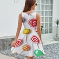 thumbnail image 6 of Sweets And Rainbow Lollipops Pattern Sleeveless Dress Women Summer Evening Dresses Ladies Sundress, 6 of 7