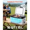 thumbnail image 2 of KFFKFF Car Refrigerator, DC 12/24V AC100-240V Compressor Electric Cooler, -4°F to 68°F Car Fridge with APP Control, 16 QT, 60W, 2 of 9