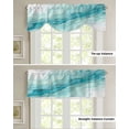 thumbnail image 6 of Tie Up Valance Curtain for Kitchen,Gradient Teal Marble Geometric Rod Pocket Short Curtains Adjustable Tie-Up Shade Valances,Abstract Waves Fluid Art Window Treatment for Bathroom Living Room Bedroom, 6 of 8
