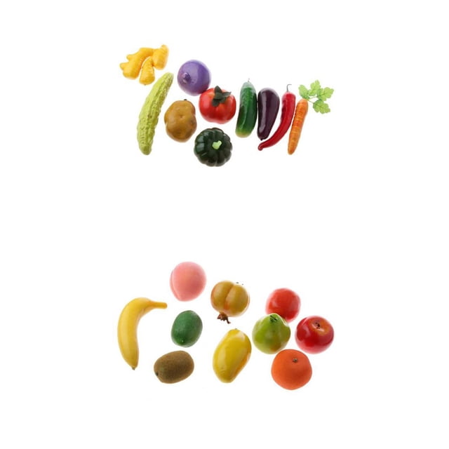 Rongfmy 20Pcs Artificial Vegetables Fake Fruits Home Store Display Photography Prop