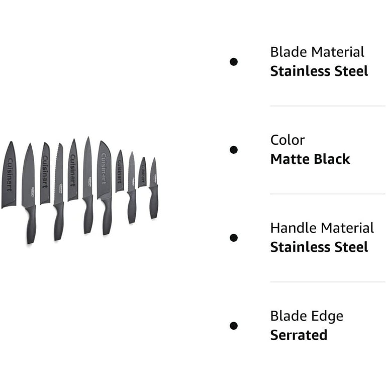  Cuisinart Cutlery Set with Blade Guards, Matte Black (12-Piece)  : Industrial & Scientific