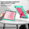 thumbnail image 5 of FIEWESEY for Onn Tablet Pro 11 inch 2023 Model: 100110027 Case Built in Kickstand Heavy Duty Hybrid Protective Case Hard Back Shell Case with Shoulder Strap for Walmart Onn Tablet Pro 11 - Green Pink, 5 of 6