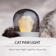 thumbnail image 4 of Lámpara de noche para bebé recargable con luz portátil regulable a batería, diseño de garra de gato (blanca), 4 of 5