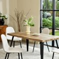 thumbnail image 3 of Homy Casa Modern Rectangular 5-Piece Dining Set for Dining Room, Faux Wood Table with 4 Upholstered Chairs, 3 of 11