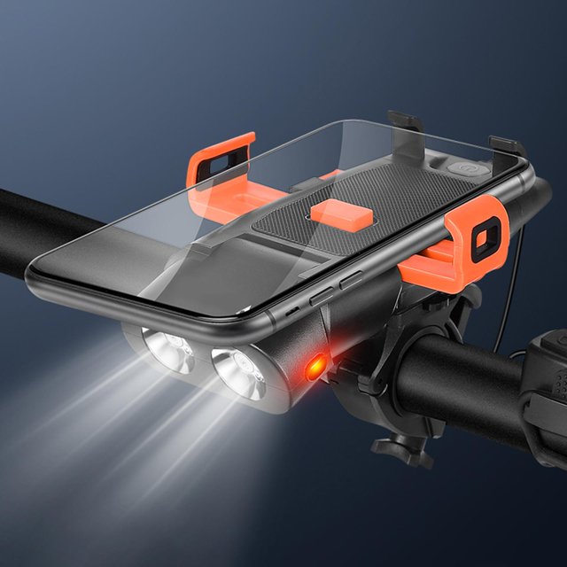 Juego de luces recargables para bicicleta, luz LED de advertencia para faros delanteros de bicicleta, banco de energía de 3000 mAh, 500 lm, resistente Negro Baoblaze faro de bicicleta