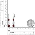 thumbnail image 6 of Gem Stone King 925 Sterling Silver Red Rhodolite Garnet 3 Stone Dangle Earrings for Women (5.50 Cttw, Gemstone January Birthstone, Oval 8X6MM, 7X5MM and 6X4MM), 6 of 6