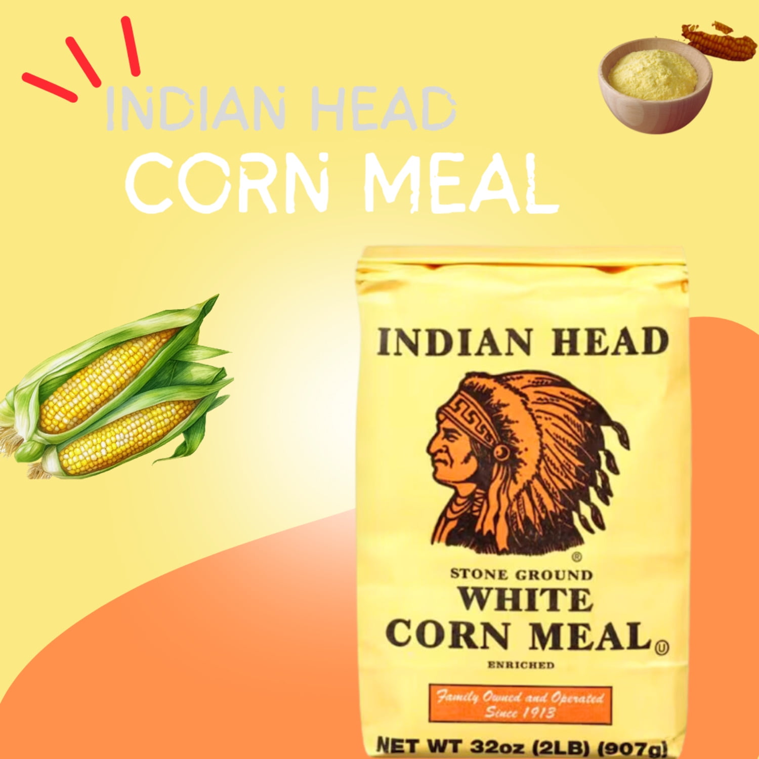(5 pack) Wilkins Rogers Indian Head Corn Meal, 32 oz