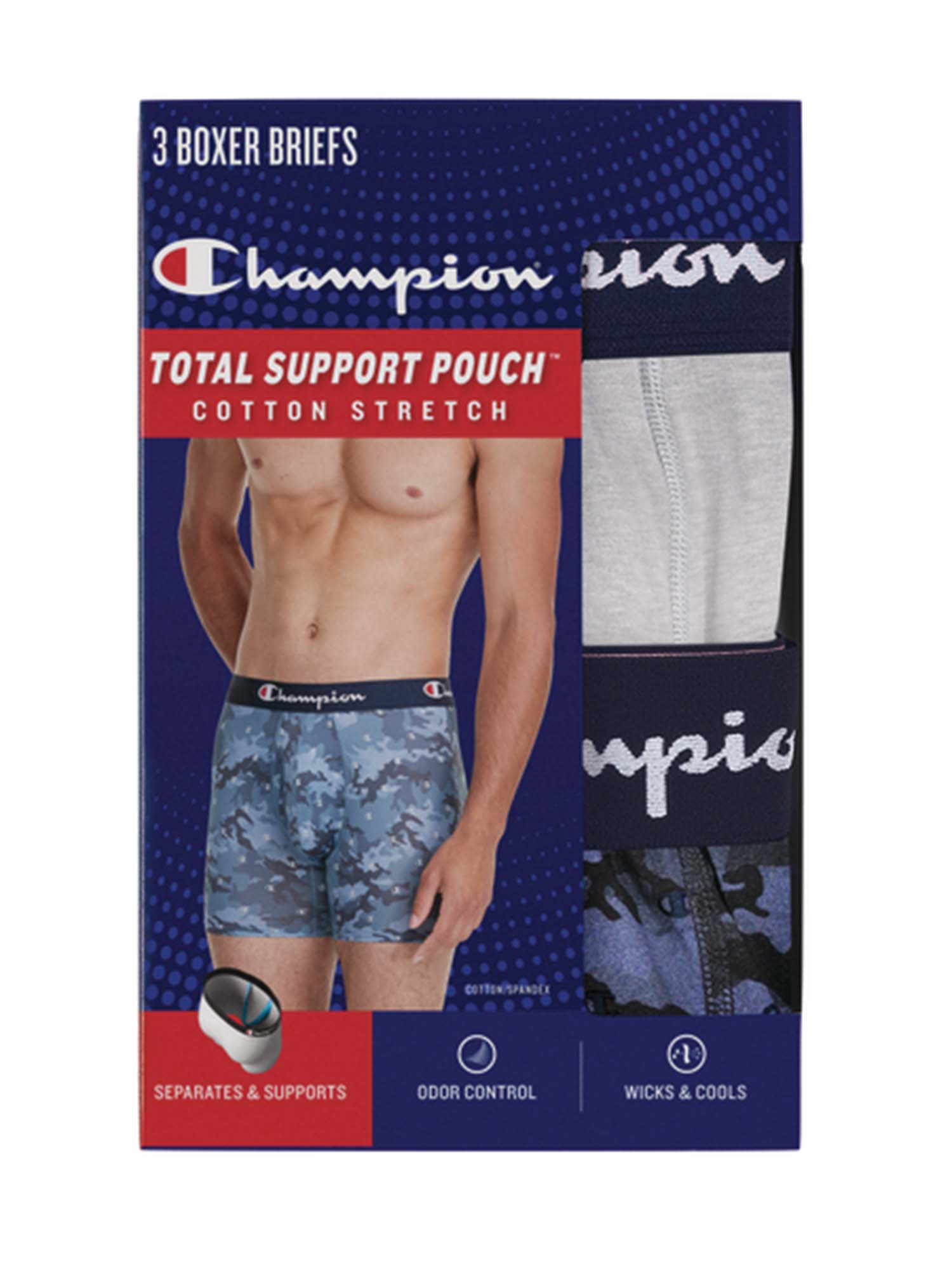 Champion Men's Lightweight Stretch Total Support Pouch Boxer Brief, 3 Pack - image 5 of 7
