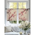 thumbnail image 4 of Spring Flowers Sheer Curtains 45 Inch Length 2 Panels Set Window Treatments, Country Pink Peach Blossoms Botanical Floral Rod Pocket Semi Curtains for Living Room/Bedroom/Kitchen Décor, 104"W x 45"L, 4 of 7