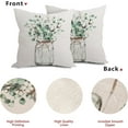 thumbnail image 4 of Spring Summer Sage Green Leaf Pillow Covers 18X18 Inch Watercolor Eucalyptus Leaves Floral Vase Decorative Cotton Linen Pillow Cases Set of 2 Farmhouse Home Decor For Sofa Couch Cushion Outdoor, 4 of 5