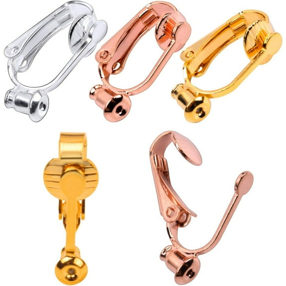 Clip-on Earring Converter,18 Pieces Earring Clip Converter Components Findings with Post for Non-Pierced Ears Jewelry Making