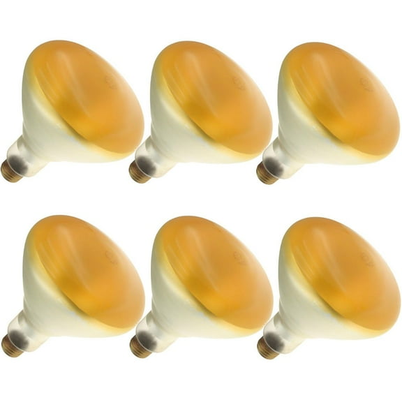 Industrial Performance 120BR40/Y 130V, 120 Watt, BR40, Medium Screw (E26) Base, Yellow Flood Light Bulb (6 Bulbs)